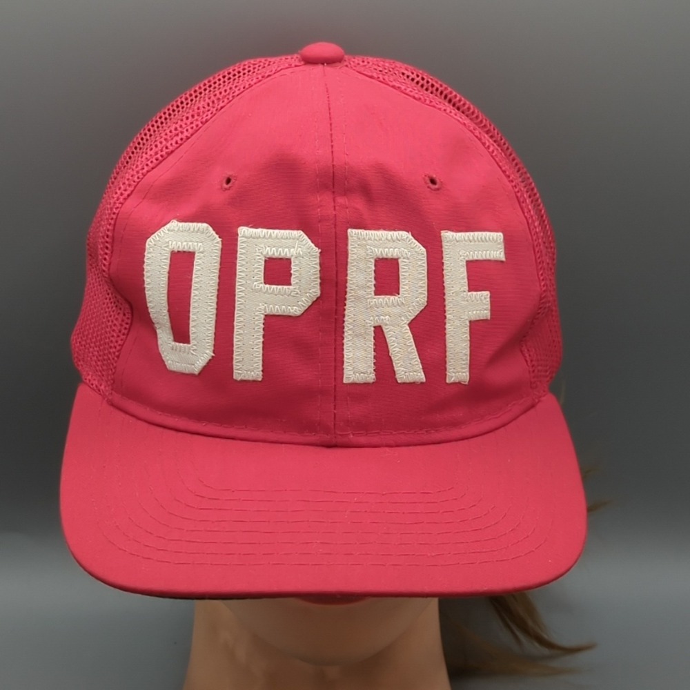 Vintage OPRF Huskie Booster Club Hat Cap Red Snapback Twin City OSFA Mesh Back